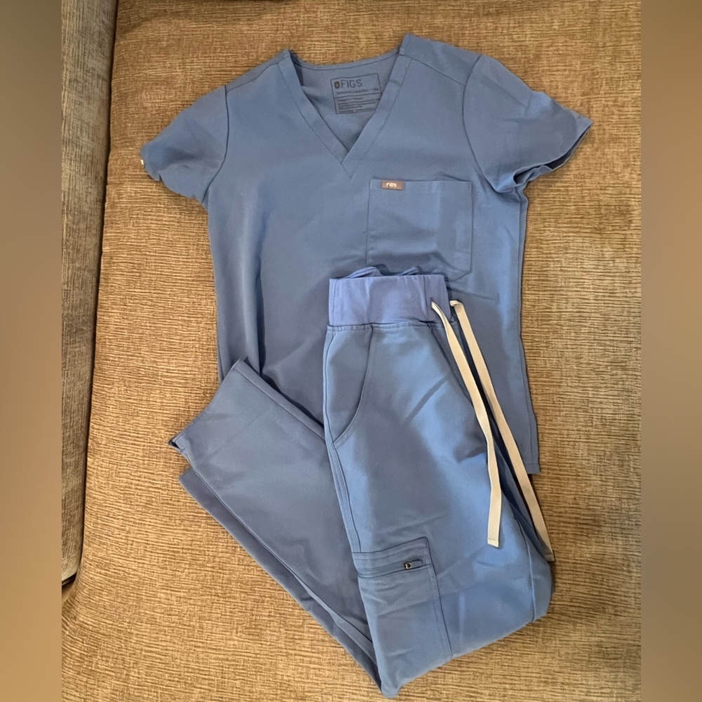 Figs Light Blue Technical Scrub Set